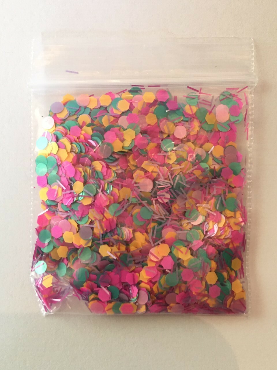 Metallic Pastel Pearlescent Confetti(Multi)3mmGlitter Nail Art Solvent Resistant