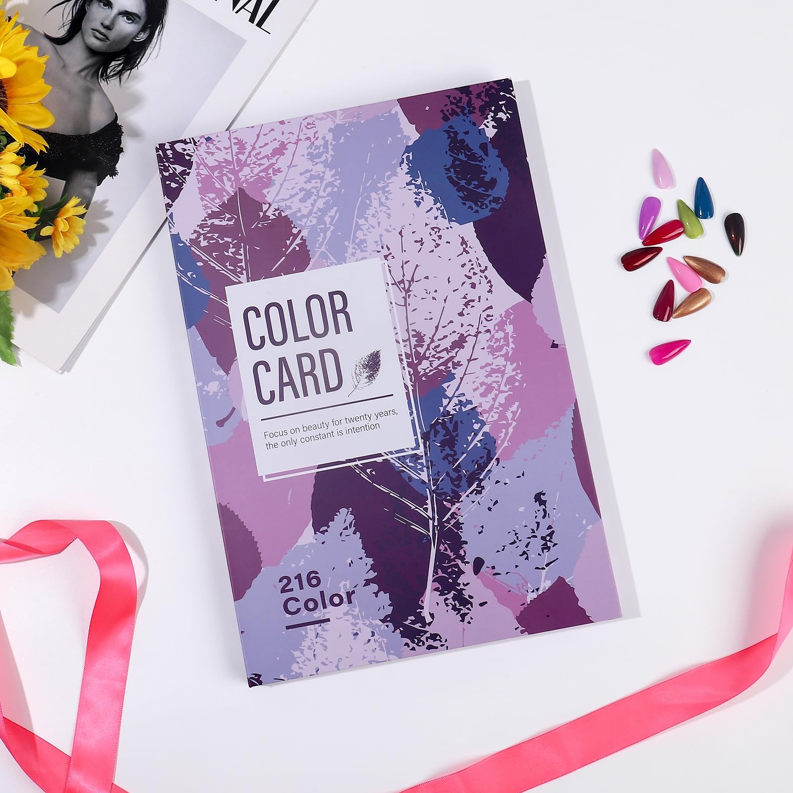 Acycoin2A 216 Nail Color Chart Display Gel Polish Book 29×21.7×2.8cm, A