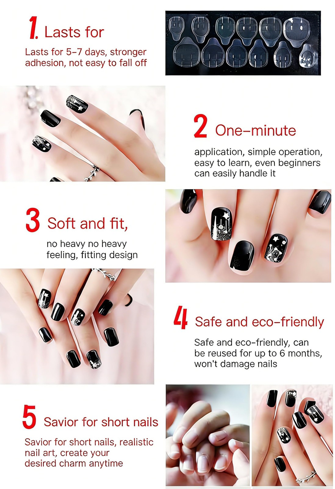 French Almond Gel Press On Nails Short, Glossy Fake Nails 24Pcs 16 Sizes, Inc…