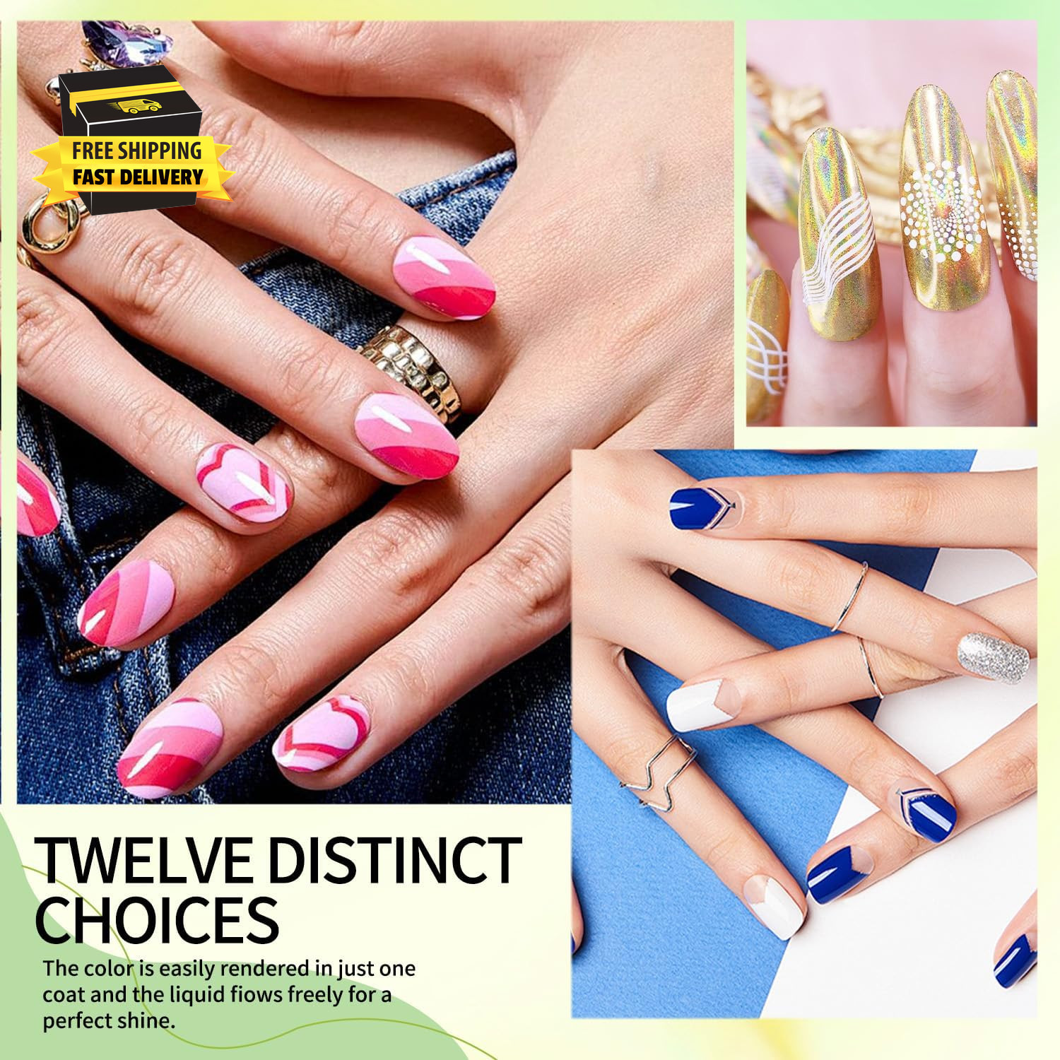 Nail Art Gel Nail Polish Set Liner Gel Line Art Painting DIY, Ultra-Fine Brush H