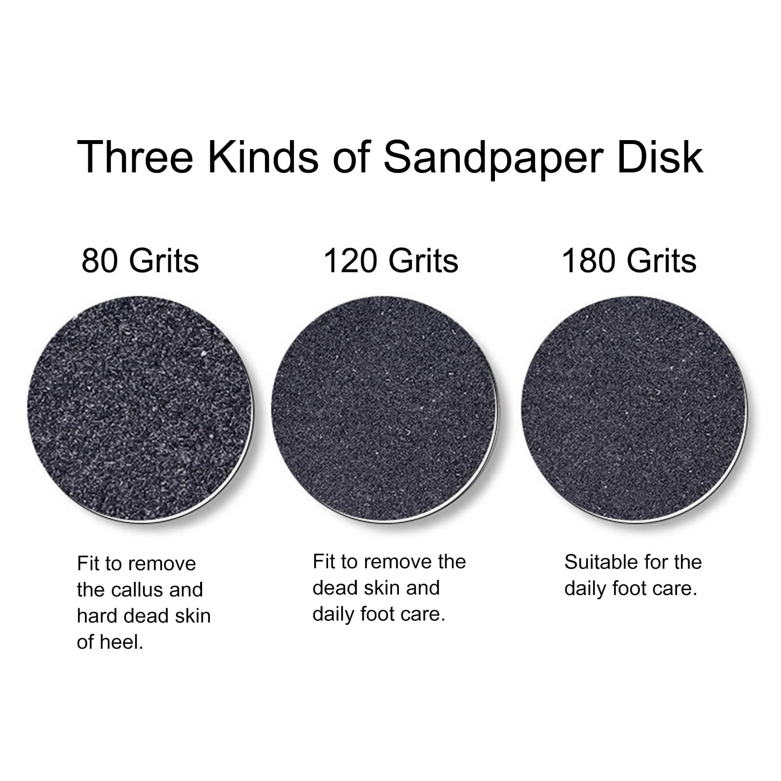 100pcs Foot File Sandpaper Disc with 1 Metal Shaft Replaceable Sanding Pads f…