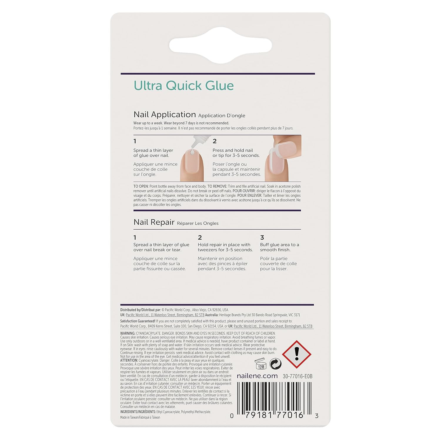 Durable Ultra Quick Drying Nail Glue Easy to Apply False Nail Glue – 3 Pack