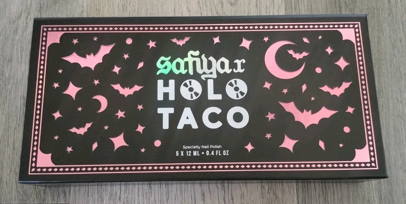 SAFIYA x HOLO TACO *EMPTY* Collection Box + Bat Glitters Pack + HT Logo Sticker