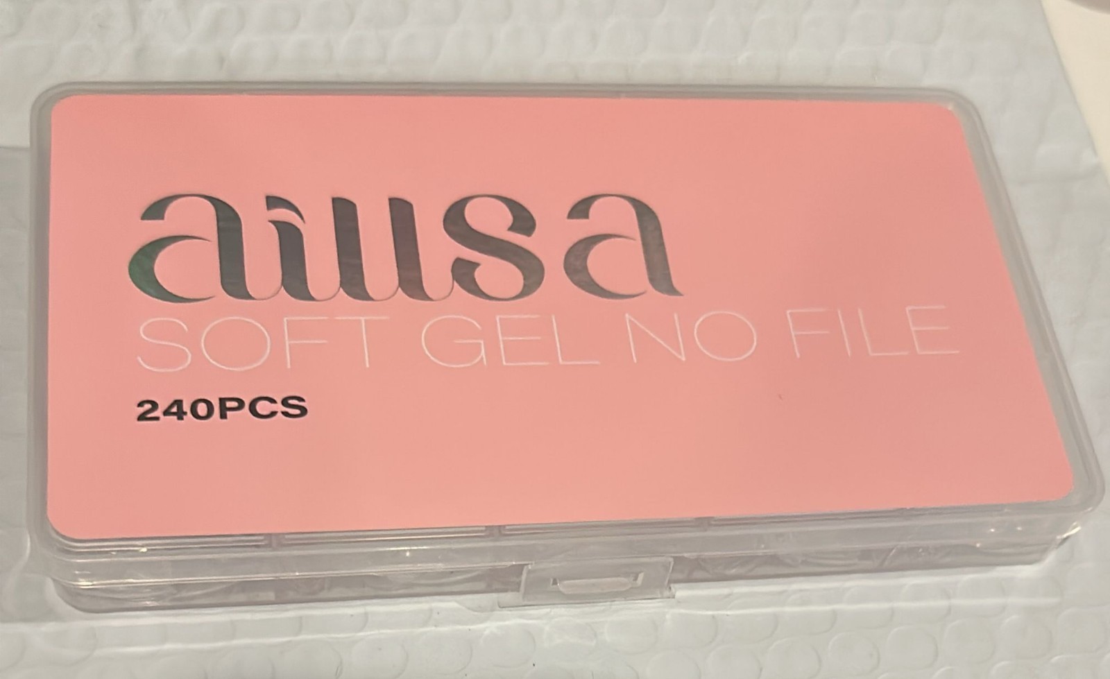 Short Almond Nail Tips, 15 Sizes 240PCS Preshaped Soft Clear Gel Nails Tips Full