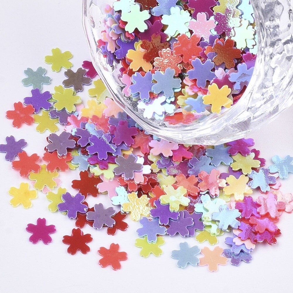 15g Jar Flower Blossoms Spring Nail Glitter Floral Shaped Nail Art Glitter