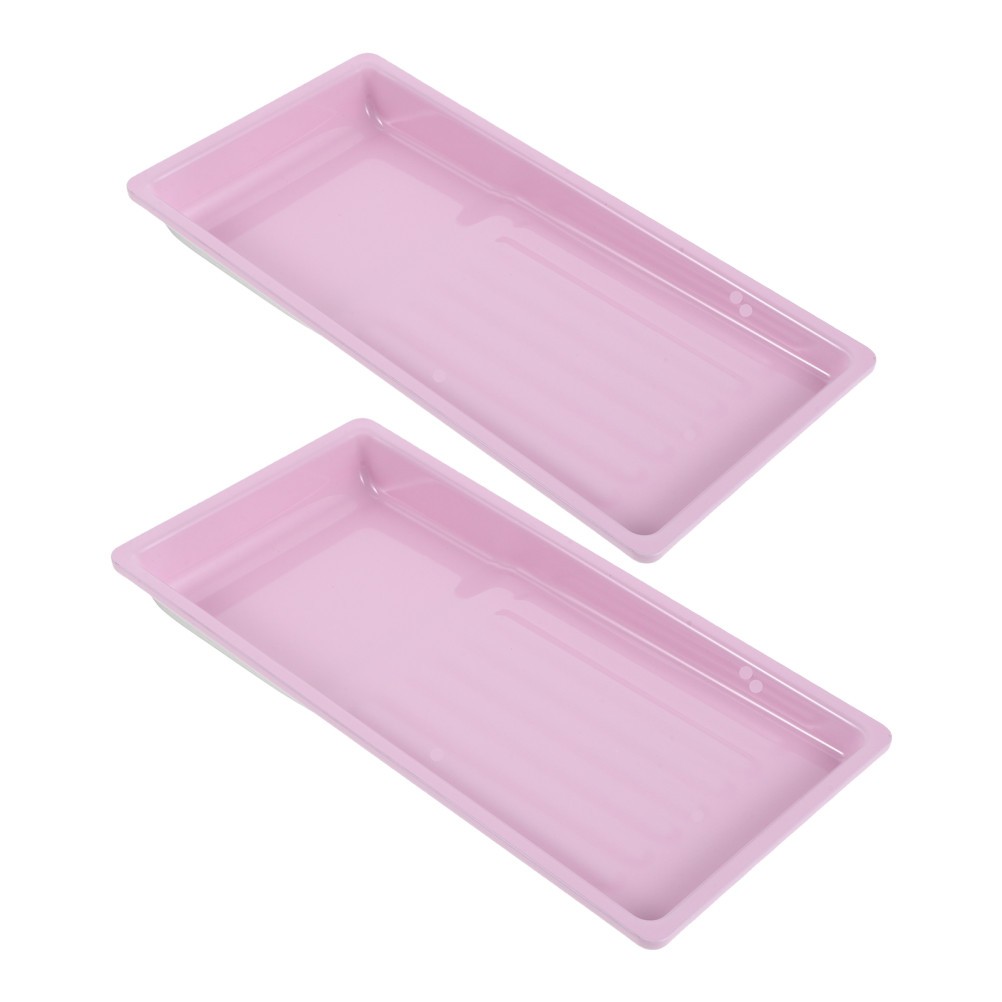 2 Pcs Nail Manicure Tray Tool Stainless Steel Earring
