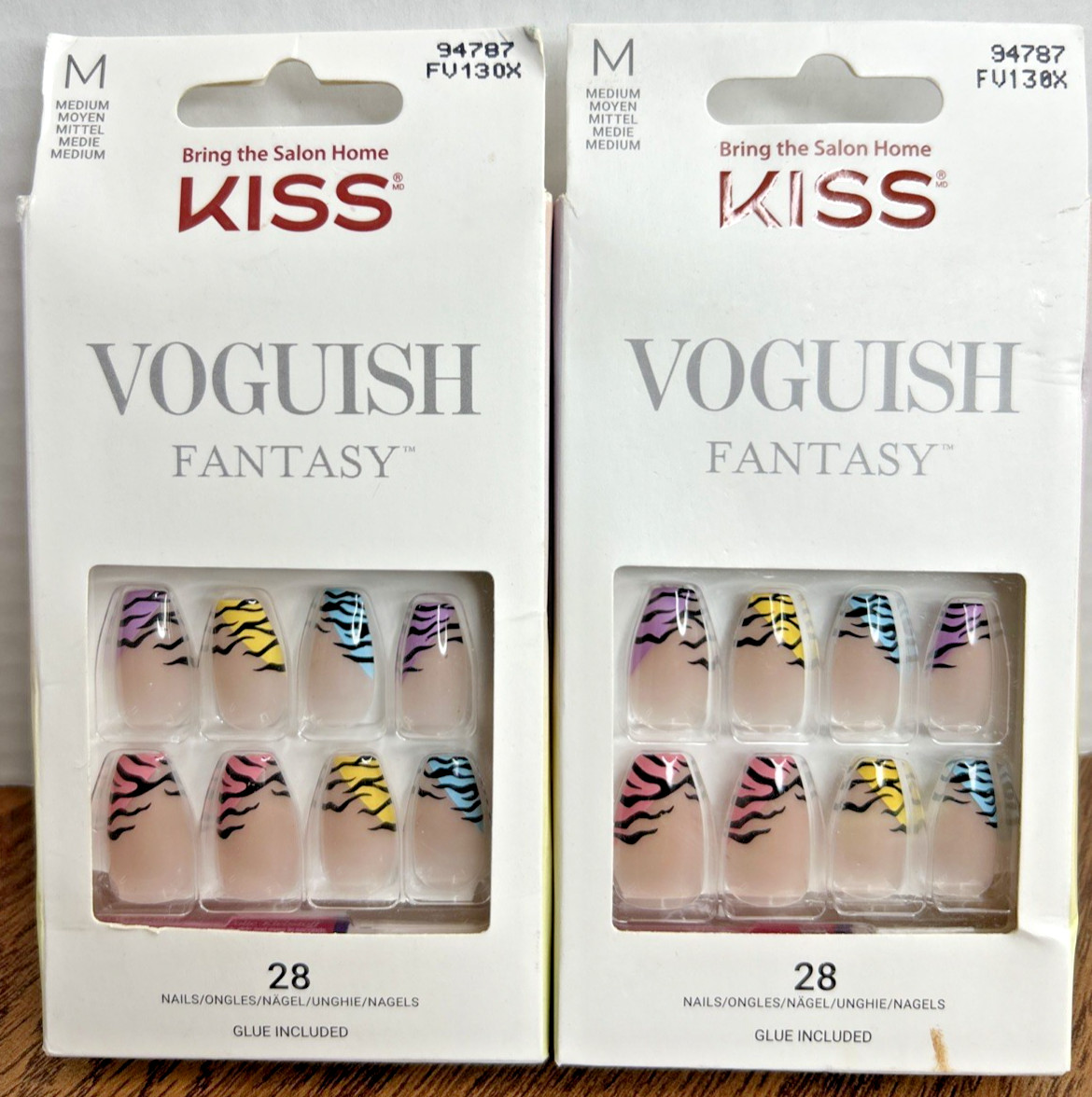 Kiss Voguish Fantasy Holy-Day Multicolor Medium Nails – Lot of 2