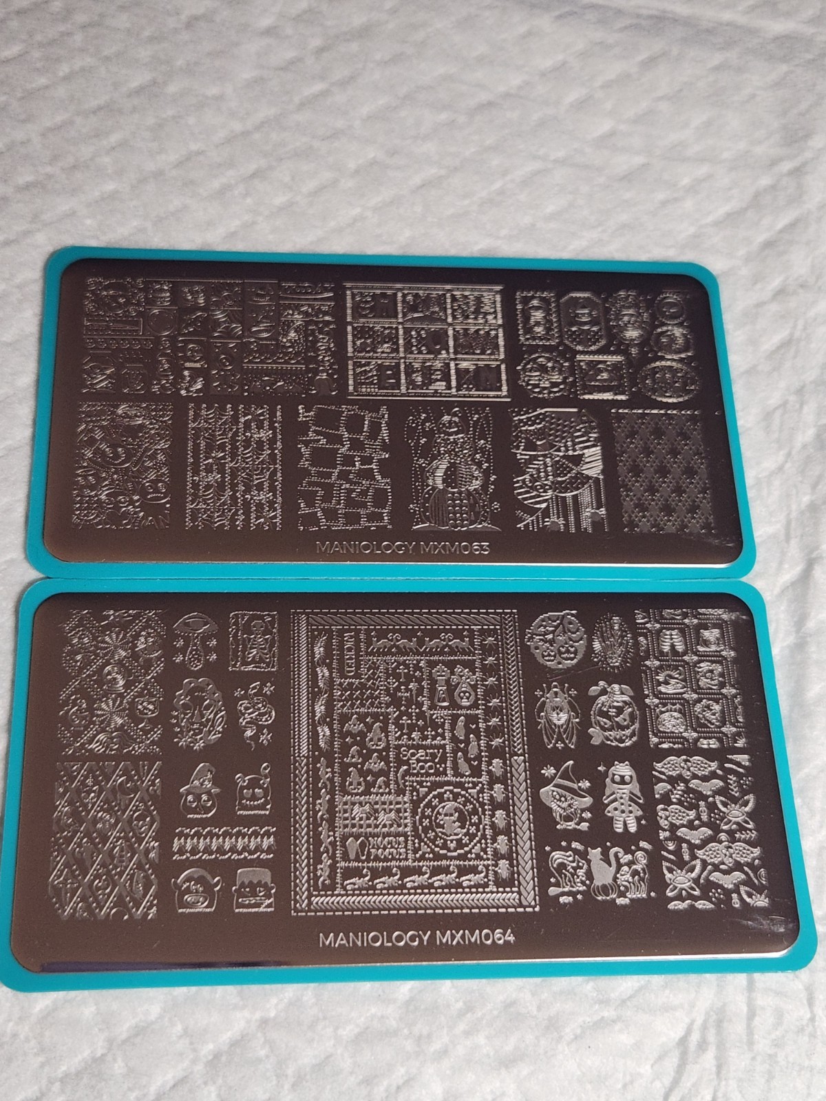 Maniology MXM063 & MXM064 Pins and Needles Nail Stamping Plates Halloween