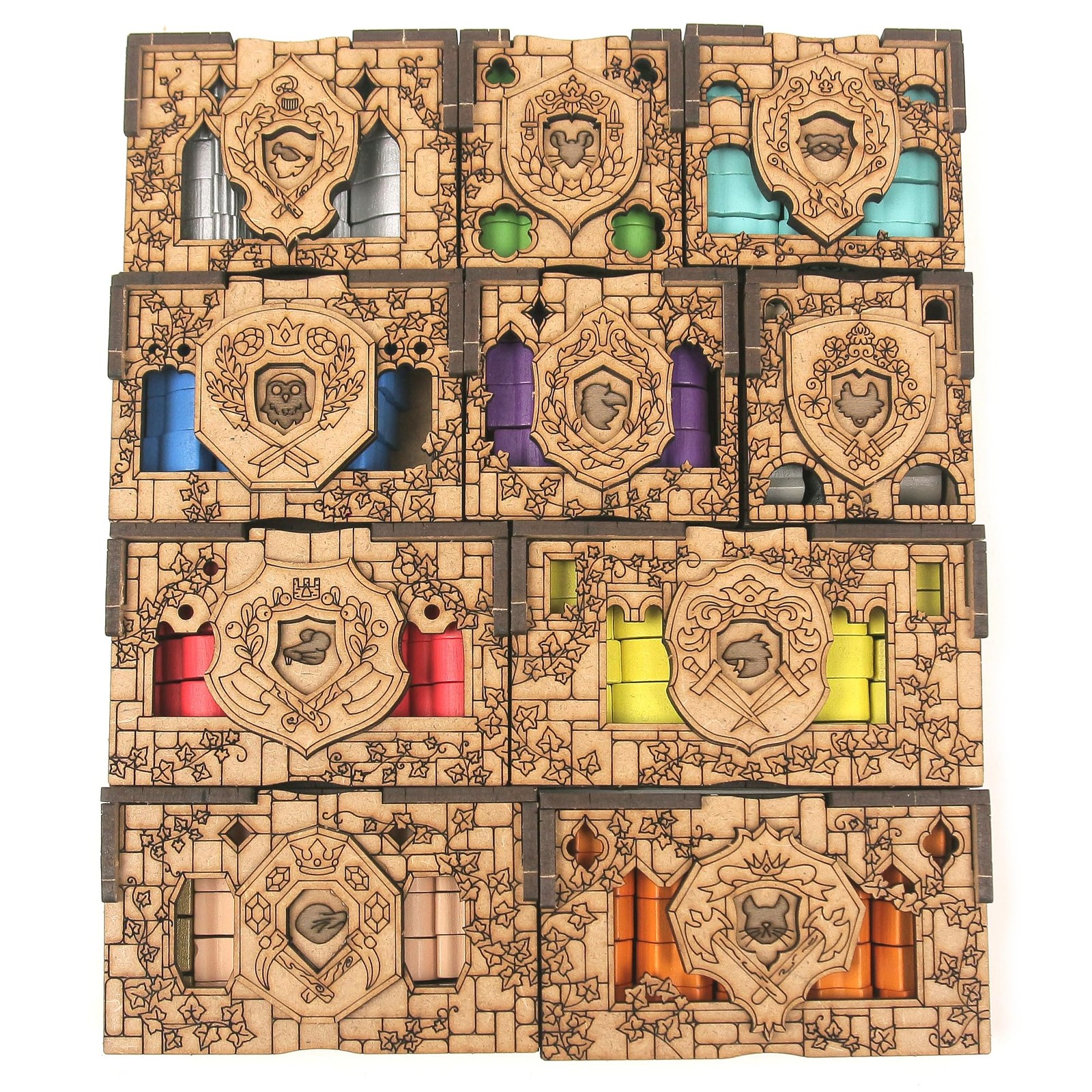 TowerRex Organizer for Root Board Game and Standard, Light Brown, Woodgrain