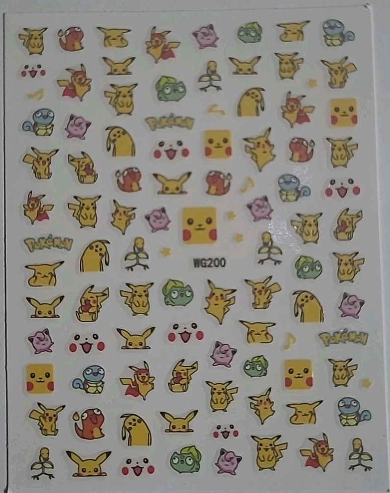 Pokemon Pikachu Nail Stickers