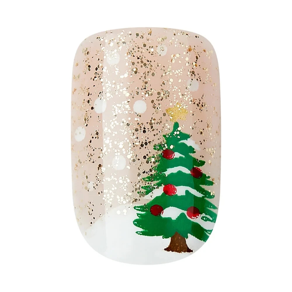 KISS MARSHMALLOW Voguish Fantasy Nails~FV01YX 91180 ~ Short Sq~ Christmas Tree
