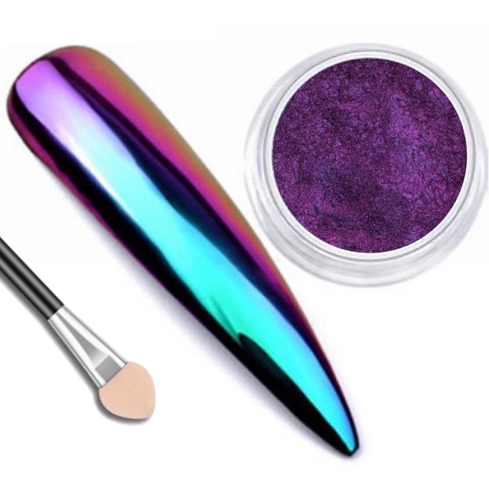 New Chameleon Nail Art Mirror Chrome Powder Rainbow Colour Changing Blue Purple