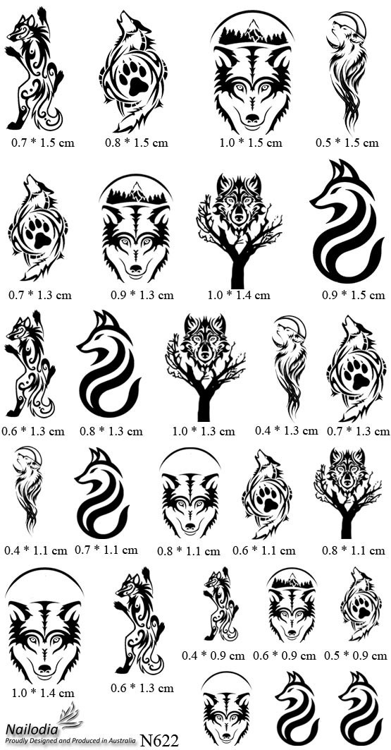 Wolf Tribal Nail Art Decal Sticker Water Transfer Slider