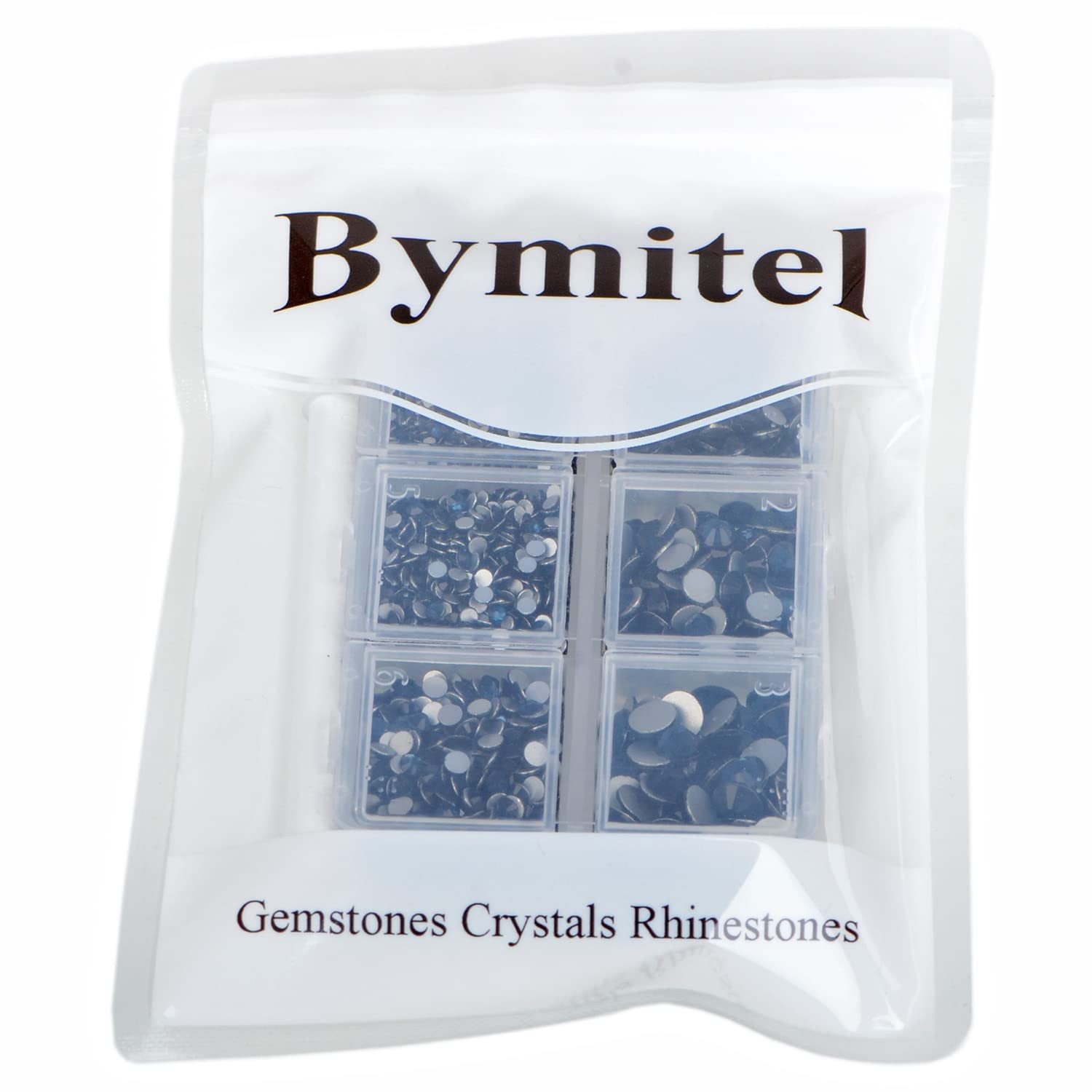 5000 Pieces 6 Mixed Sizes Glue Fix on Glass Rhinestones Round Crystal Gems Fl…