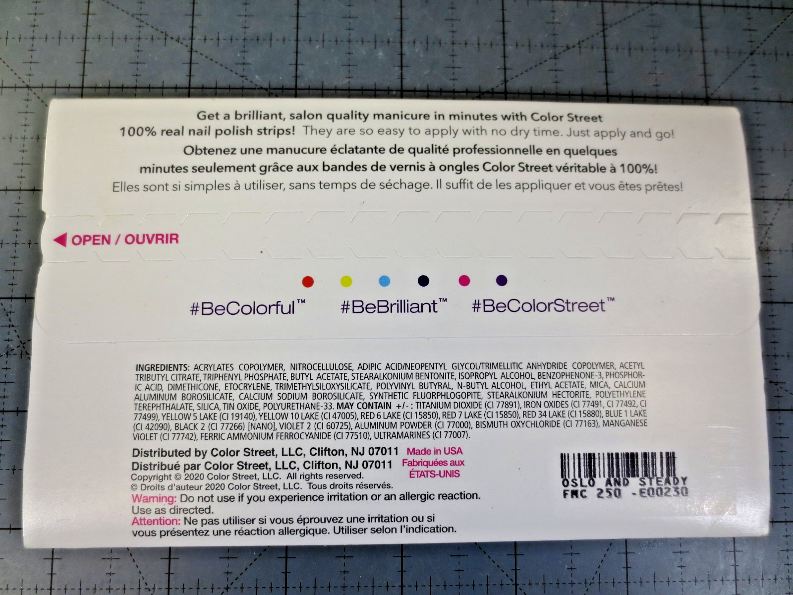 Color Street Nail Polish Strips Oslo and Steady FMC250 Green Solid Pre-Designed