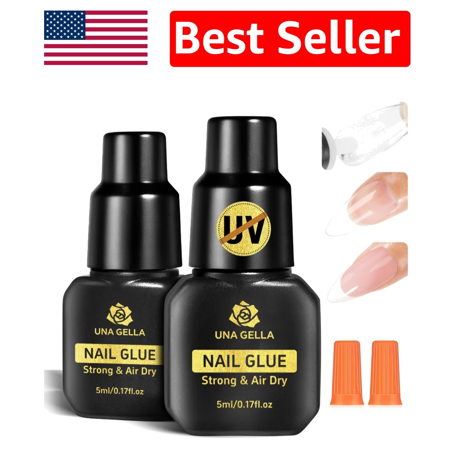Professional Super Nail Glue – No Lamp Needed, 5ML*2 for Instant Nail Fixes