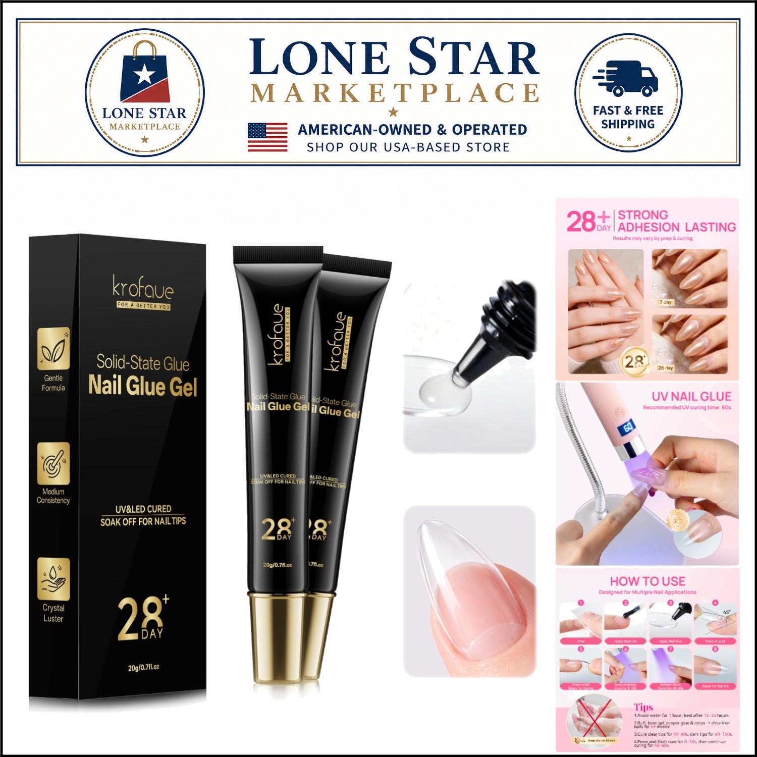 Long-Wearing Solid Nail Glue Gel – Easy Application & Safe for Sensitive Nails