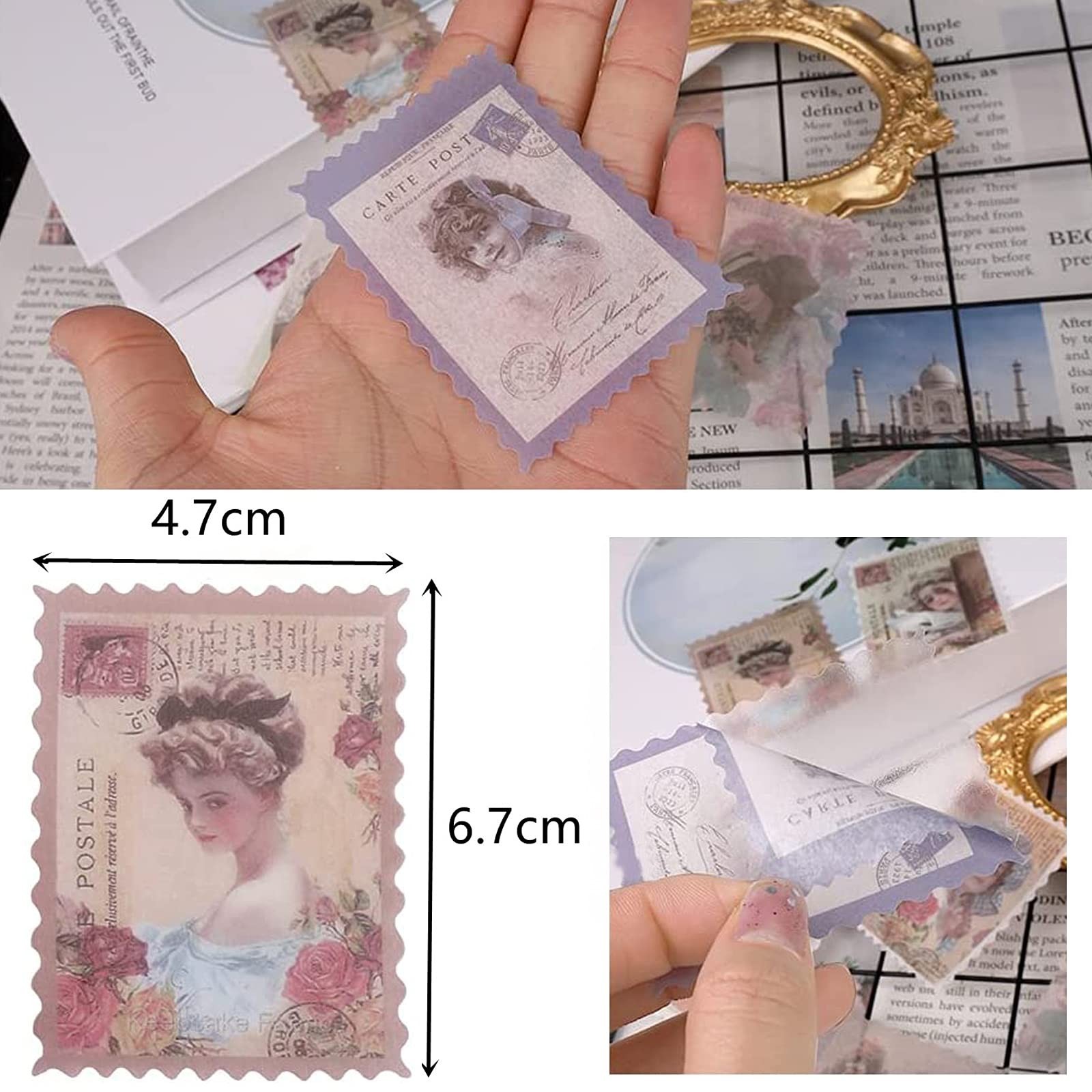 240pcs Vintage Postage Stamp Stickers, Aesthetic Botanical Deco Pap… Fast Ship