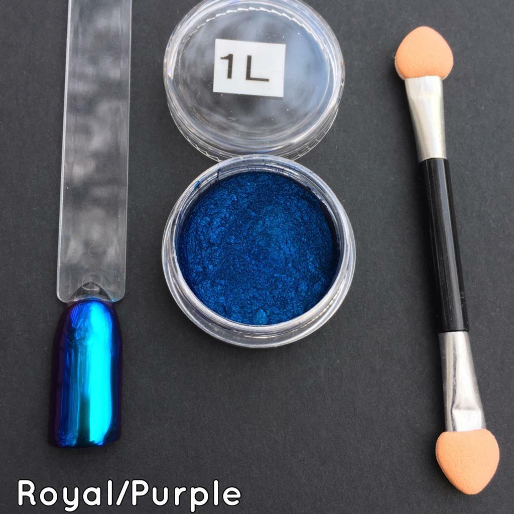 Chameleon Nail Powder Colours Shift Ultra Multi Duo Chrome Pigment Shiny Blue L