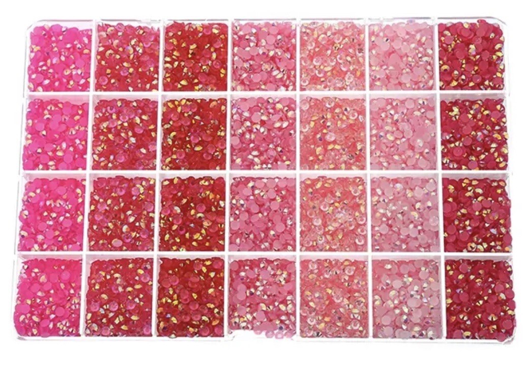 nail art rhinestones kit. Pink Jelly AB Rhinestones for DIY Crafts. Nail Deco