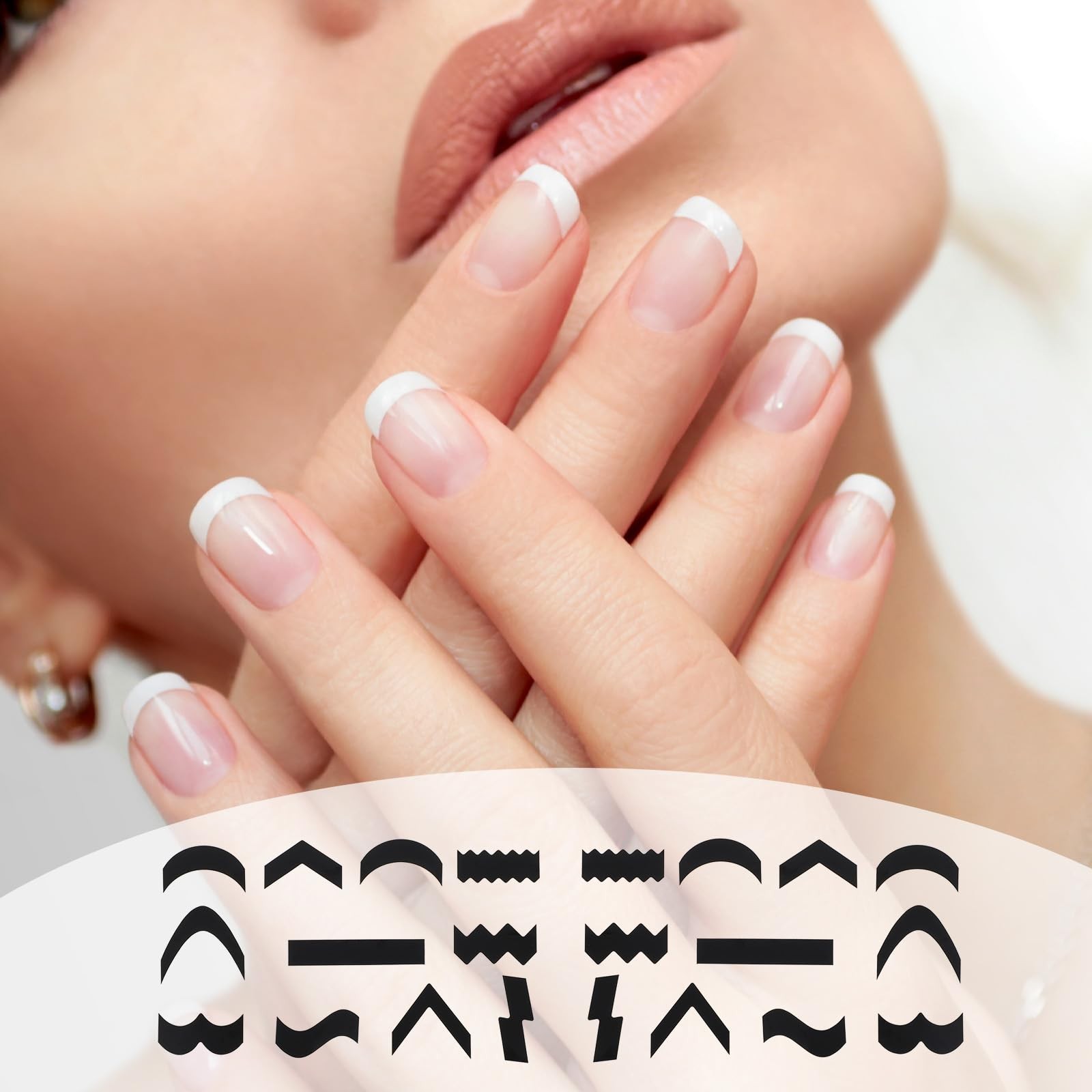 2350Pcs French Tip Nail Stickers,French Manicure Strips Frenchs Tip Guide Ste…