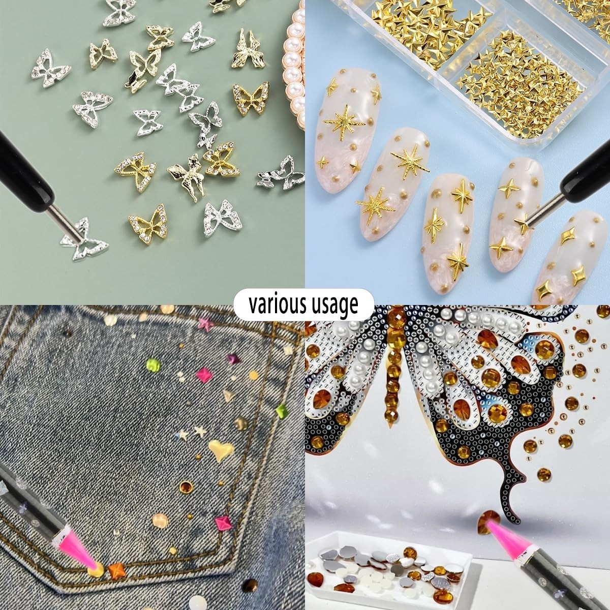 FSpronail Caviar Nail Beads Applicator Pen Kit – 2PCS Magnetic Tool