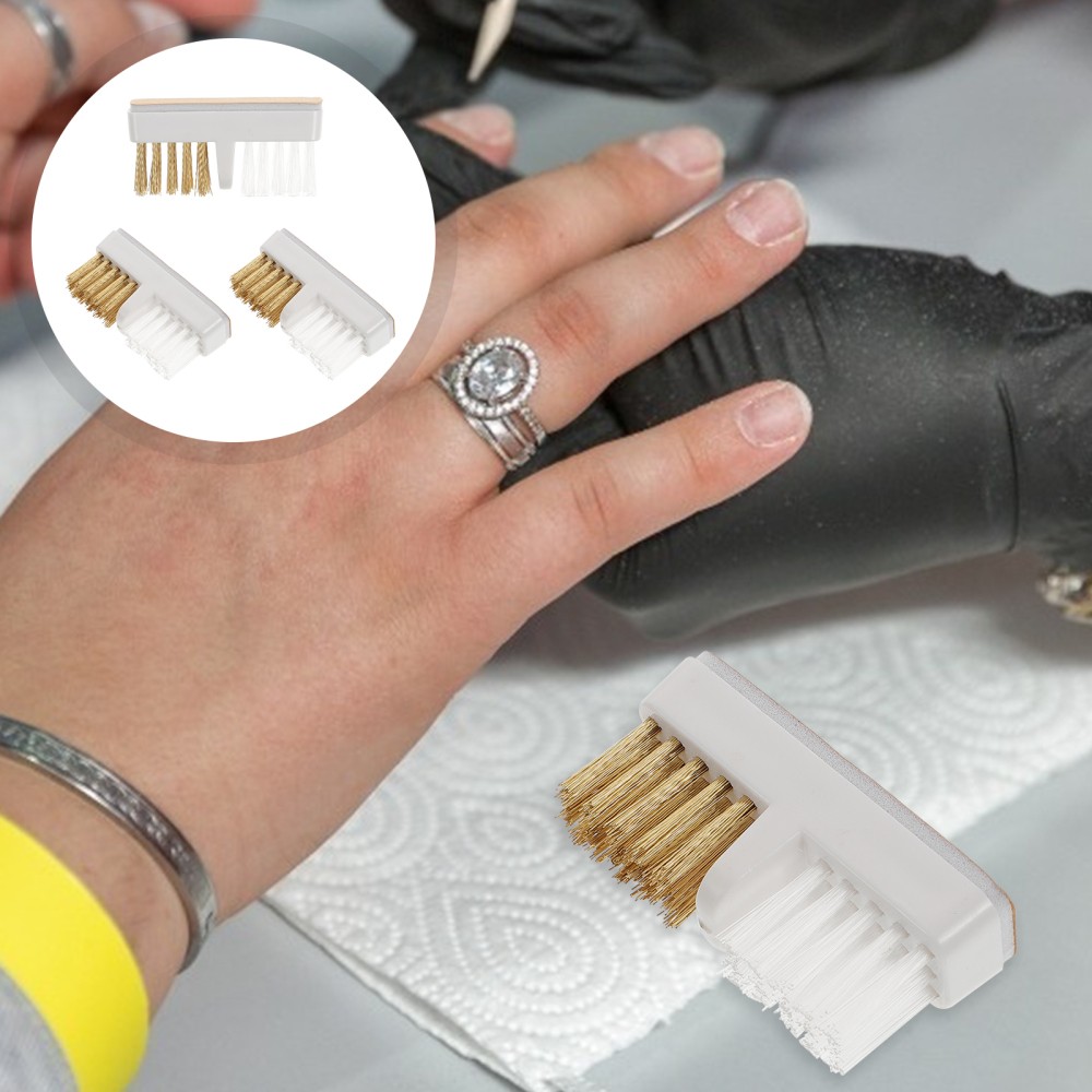 2PCS Brass Cleaning Brush Professional Nail Cleaner Small Wire Brushes Rotary