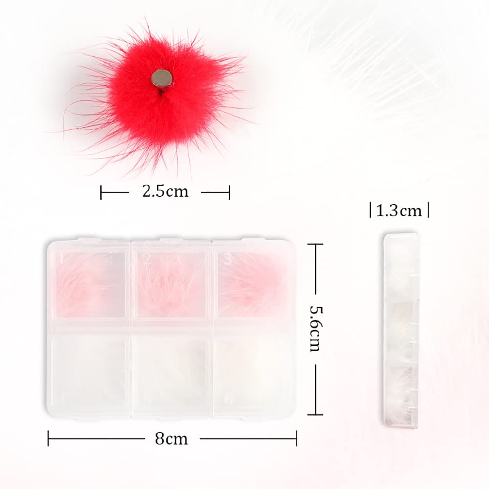 12 Pcs 3D Nail Pom Balls Fluffy Balls Nail Charms Magnetic Nail Pom Pom Detac…
