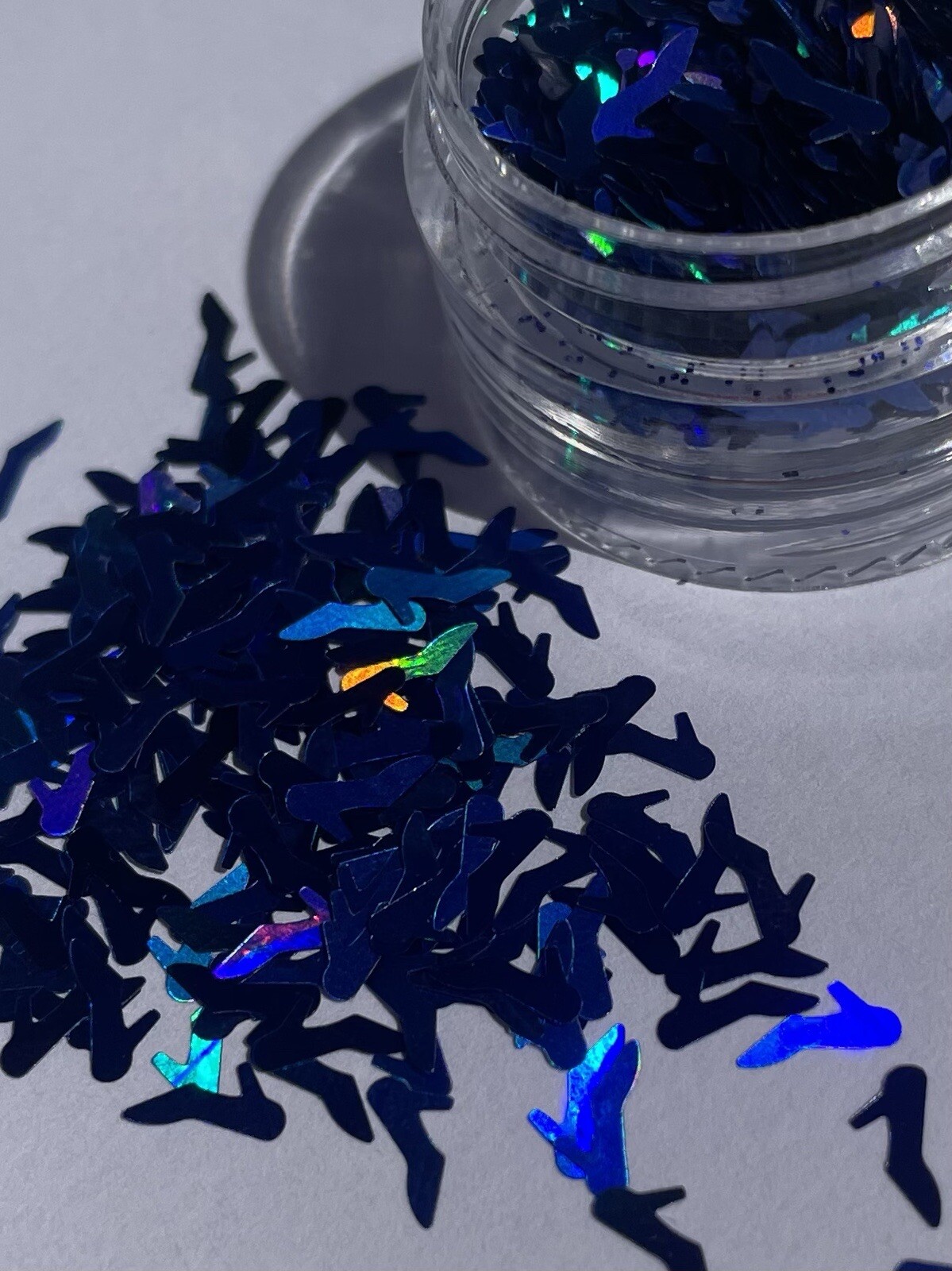 Holographic premium Deep Ocean Blue Glitter Stack 6pcs Laser Loose Glitter DIY
