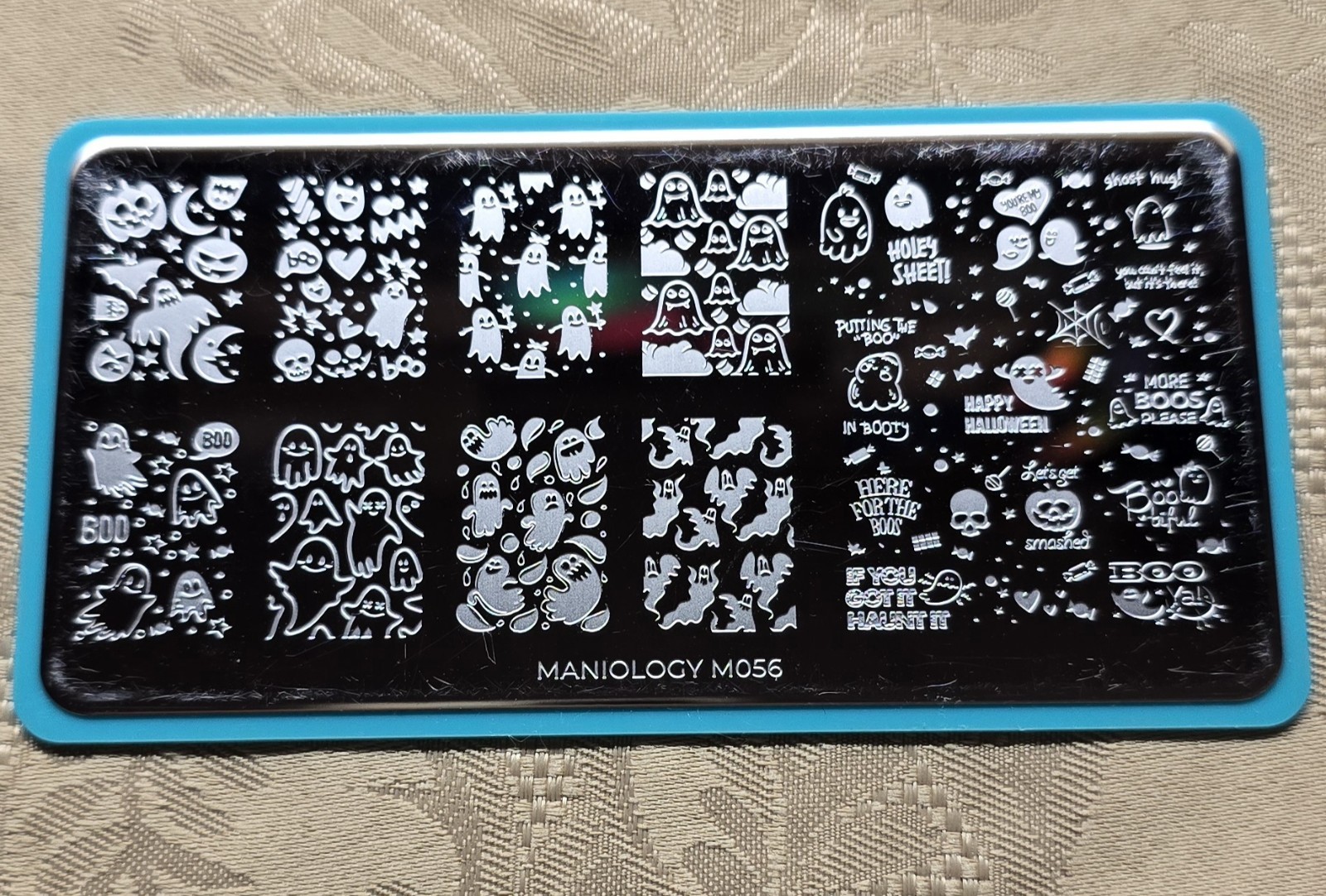 M056 Maniology Boo Ya Halloween Ghost Festive Holiday Haunt Nail Stamping Plate