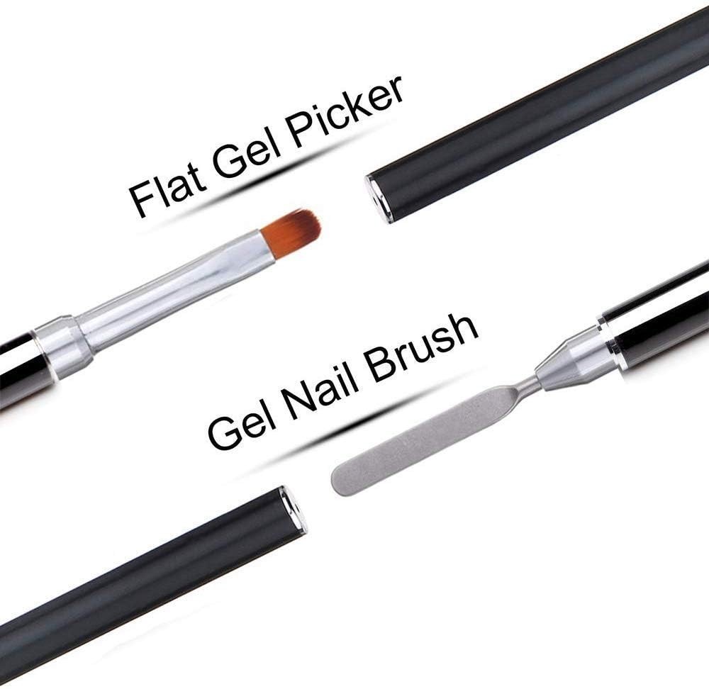 Dual-Ended Polygel Brush Picker Tool Stainless Steel for Gel Nail Extensions