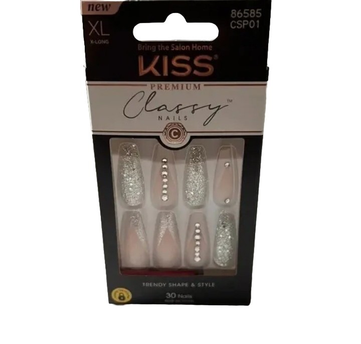 KISS Nails Premium Classy Trendy Shape & Style XL 30 Nails