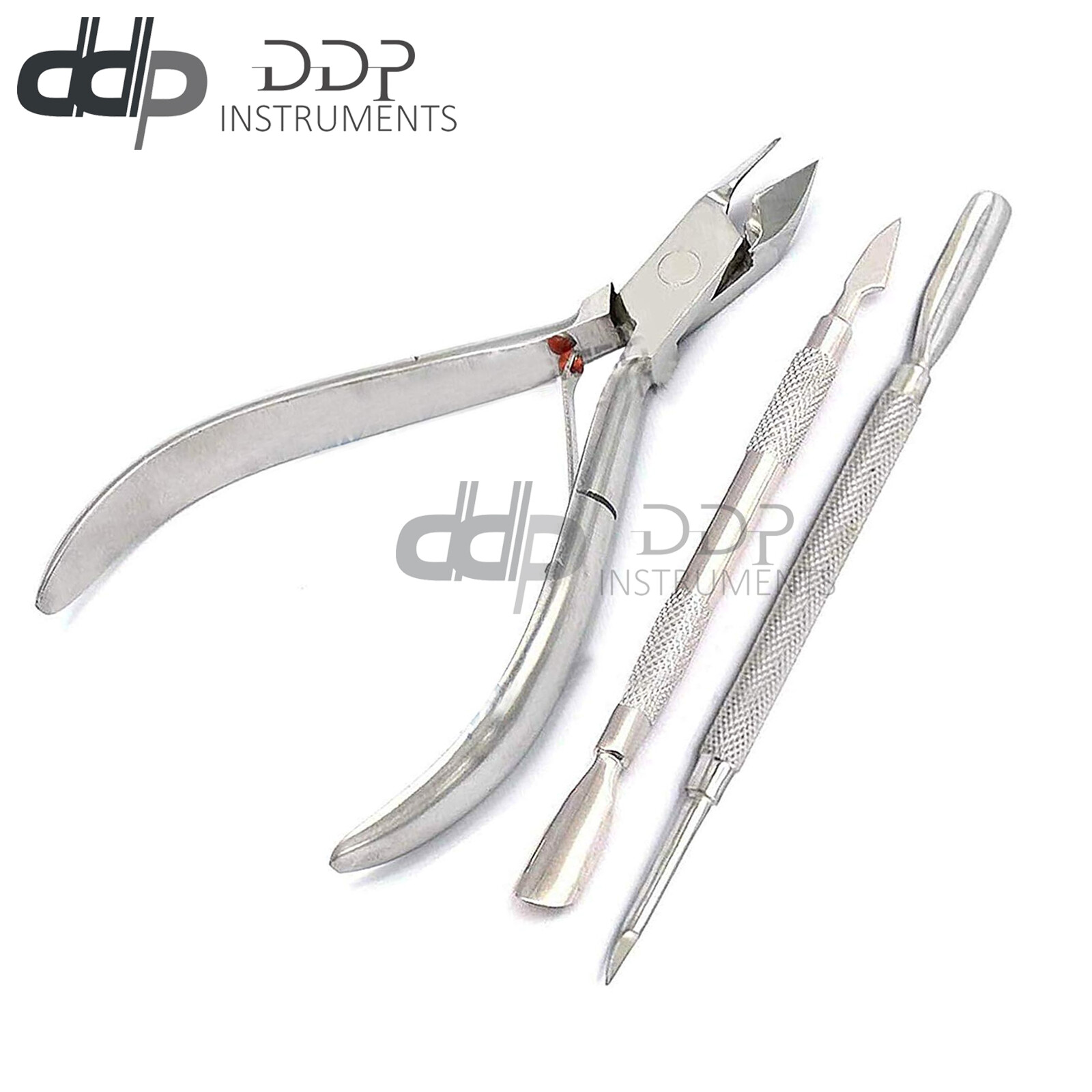 3Pcs/Set Nail Cuticle Spoon Nipper Pusher Remover Pedicure Manicure