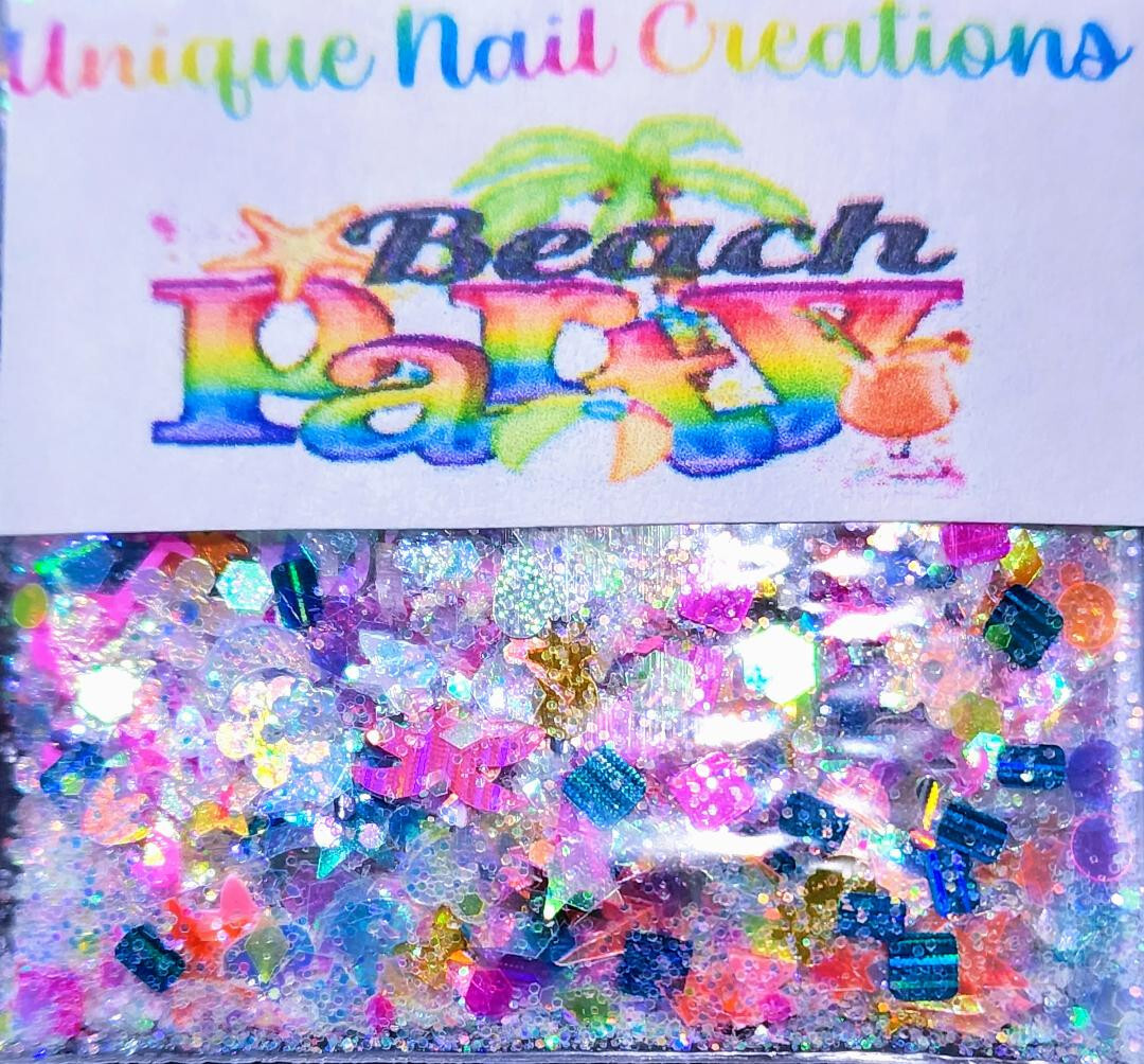Limited Edition Glitter Mix~BEACH PARTY~Nail Art/Body Glitter/festival/Slime