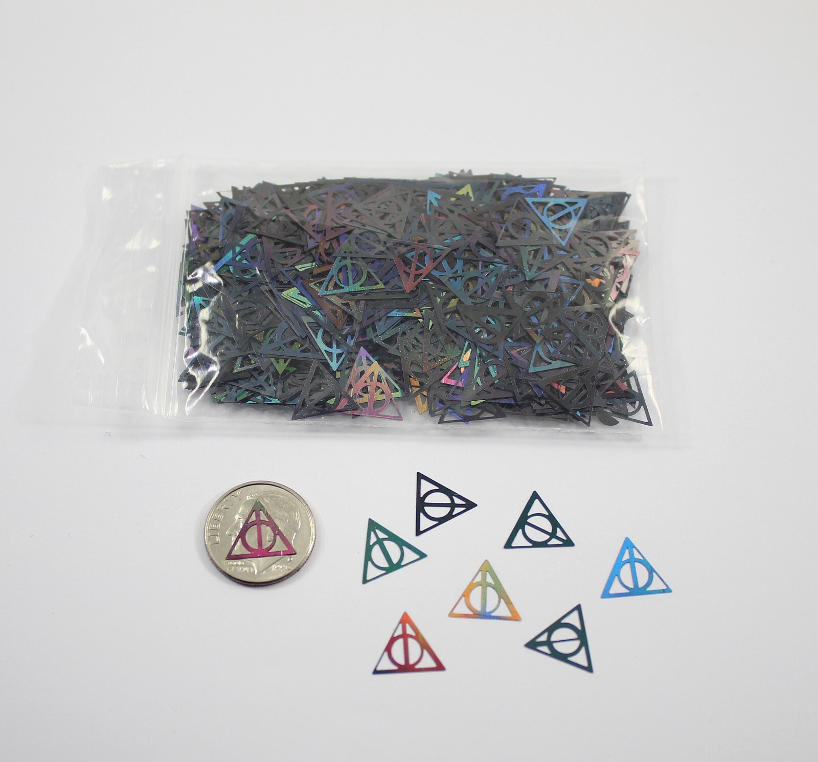 Deathly Hallows Shaped Solvent Resistant Glitter For Nails-Resin-Tumblers-Crafts