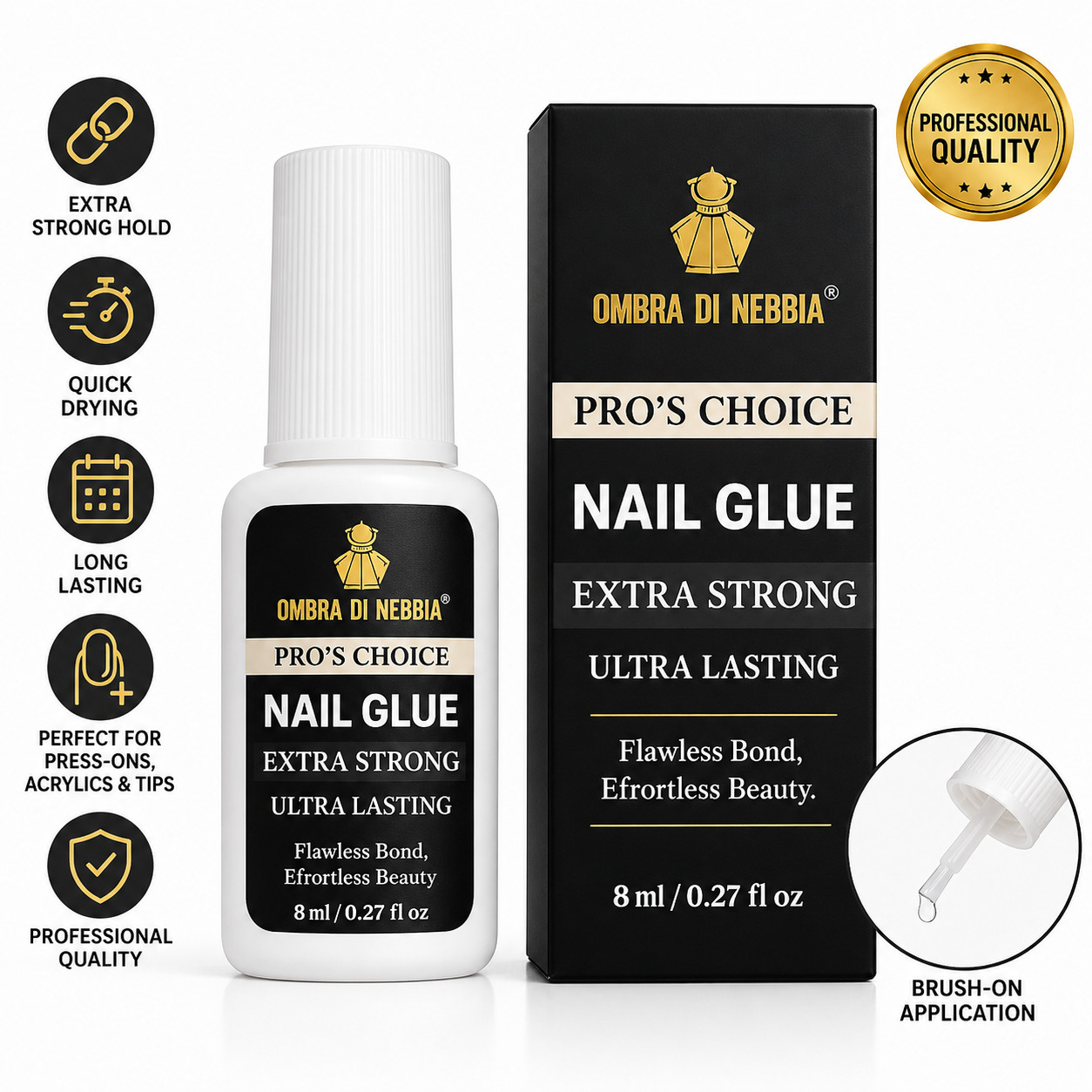 Ultra Strong Nail Glue 8ml Quick Dry Adhesive for Press On Acrylic Nails