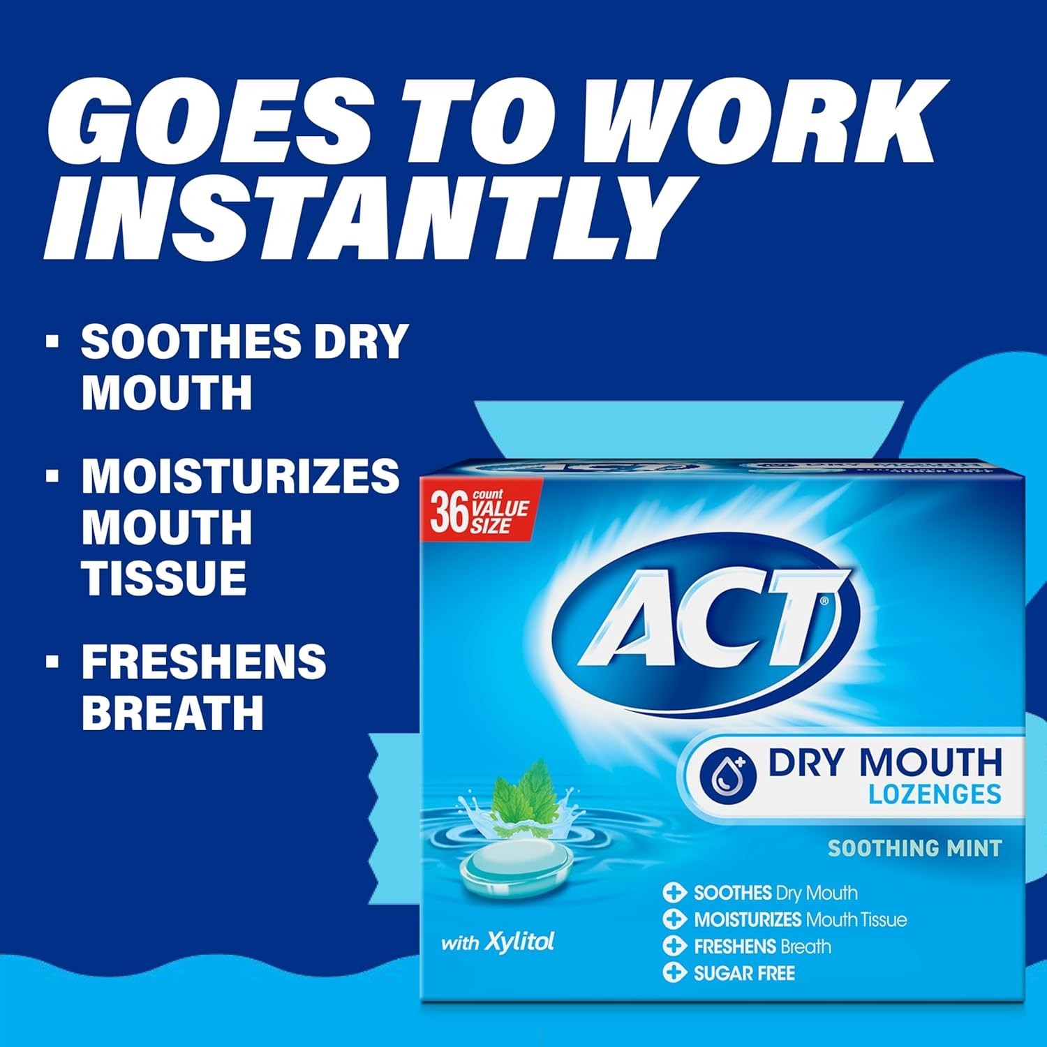 Xylitol-Enhanced Dry Mouth Soothing Gum, 36 ct – Freshens Breath Instantly