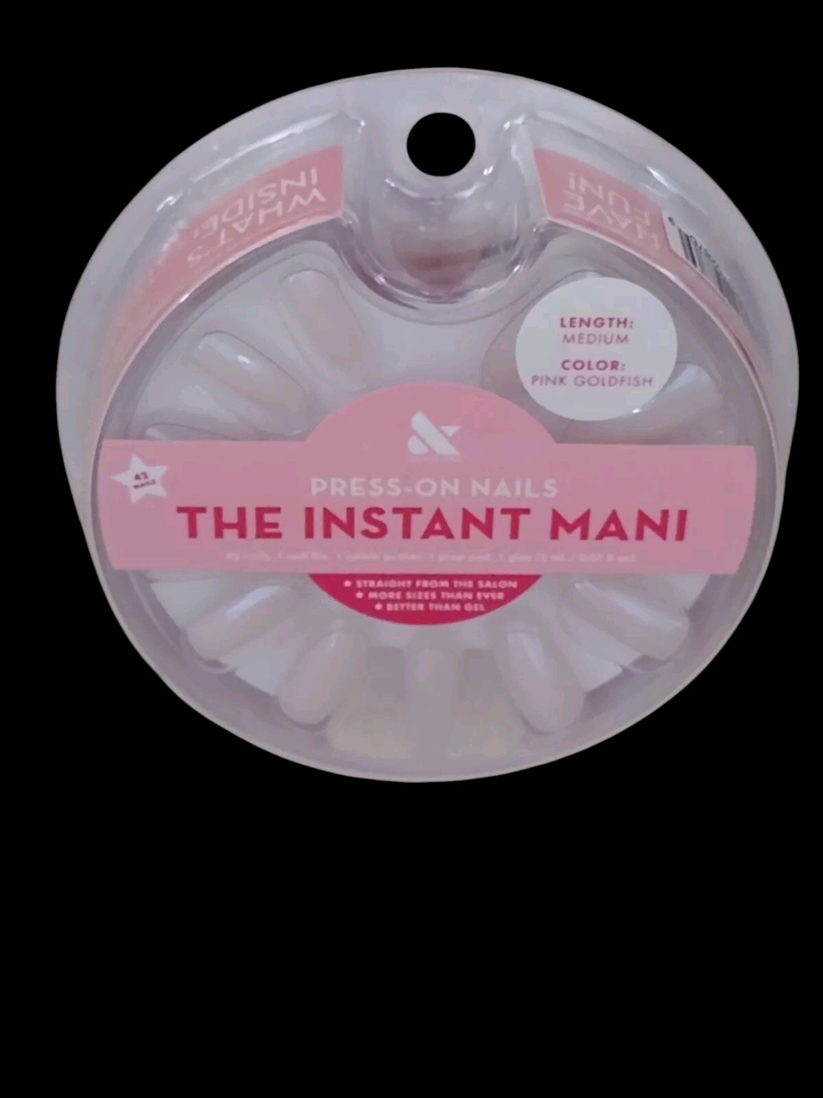 Olive & June Press-On Nails THE INSTANT MANI 42ct Medium Length PINK GOLDFISH