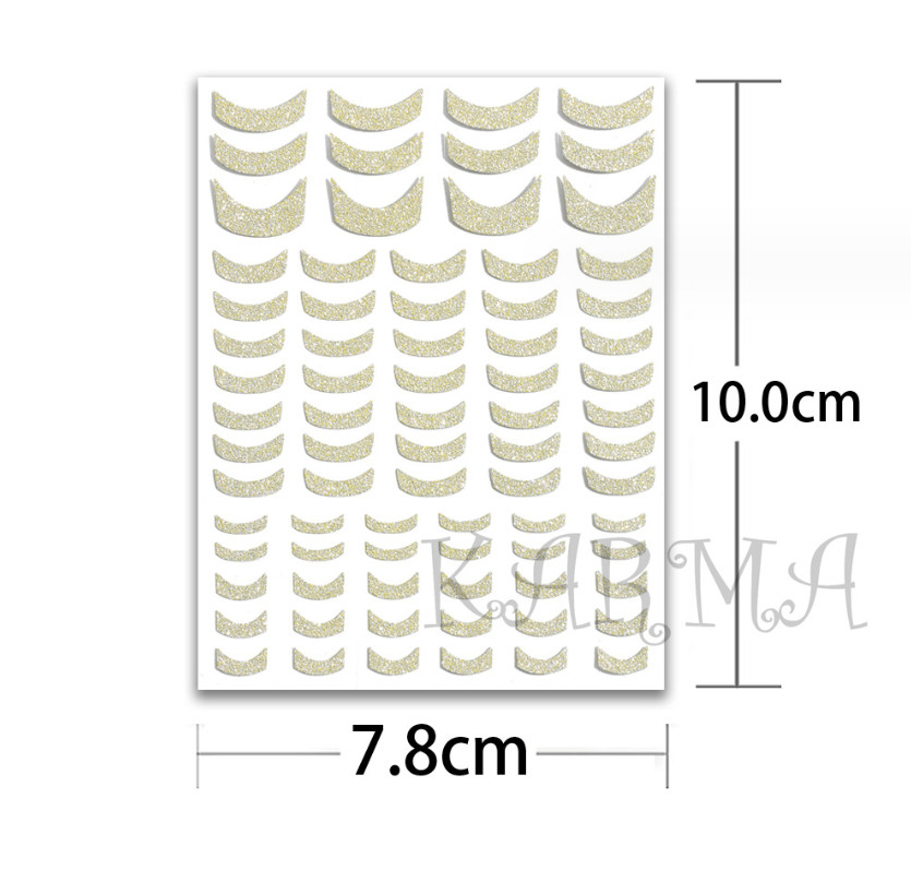 3D French Line Shiny Gold Nail Tip Decals Glitter Diamond Manicure Beauty NH22