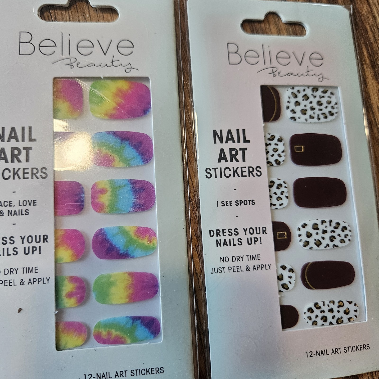Nail Art Stickers Lot 13 New Glitter Zebra Floral Leopad Tie Dye Believe Beauty