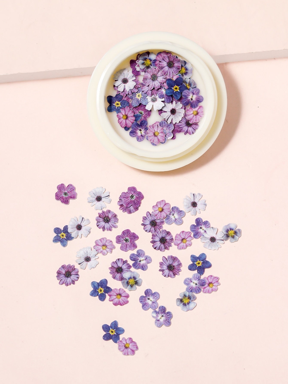 1box Purple Flower Shaped Nail Art Decoration Nail Art Charms Manicure