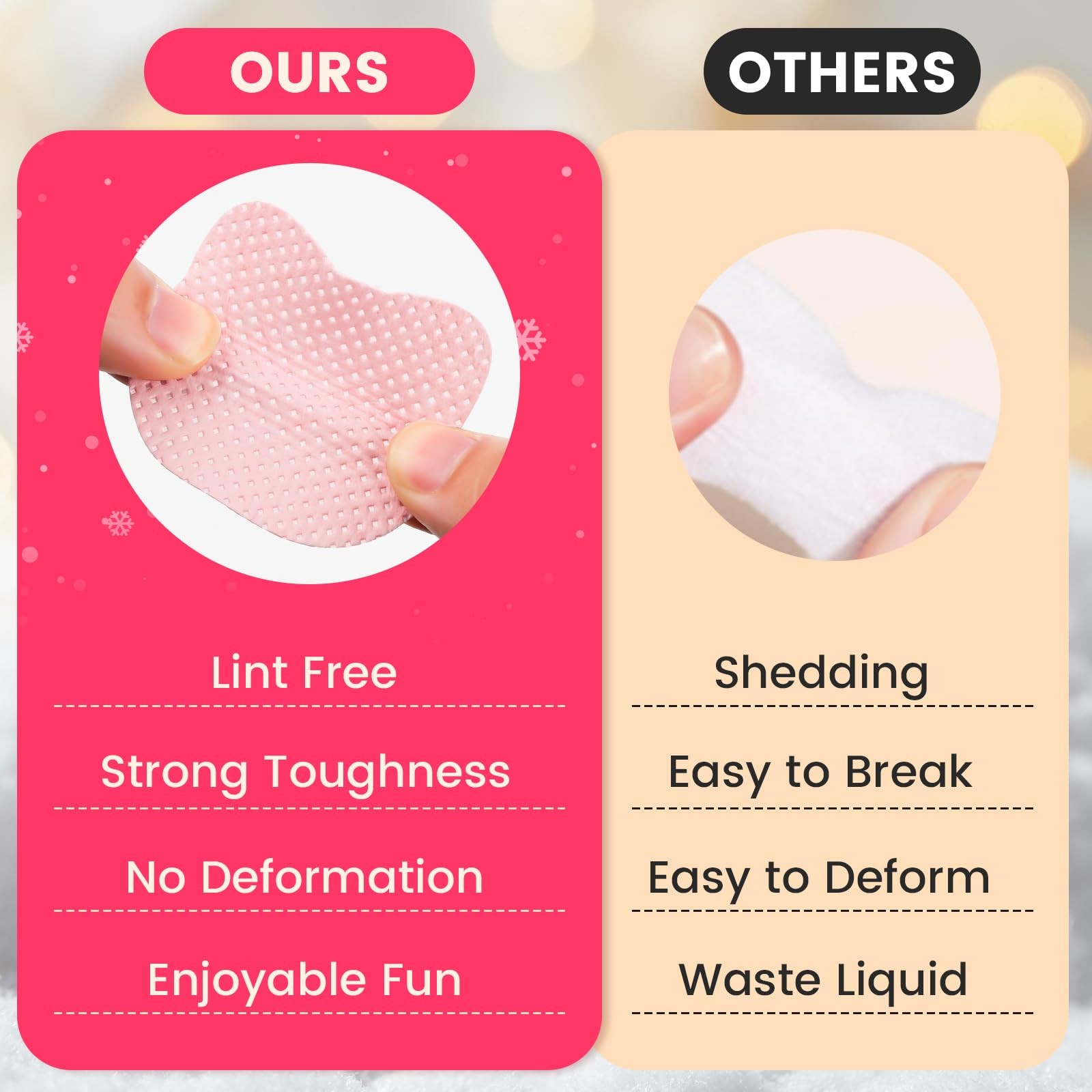 Corconess 400PCS Lint Free Nail Wipes With Dispenser – 1.97 in（Cute Wipes）
