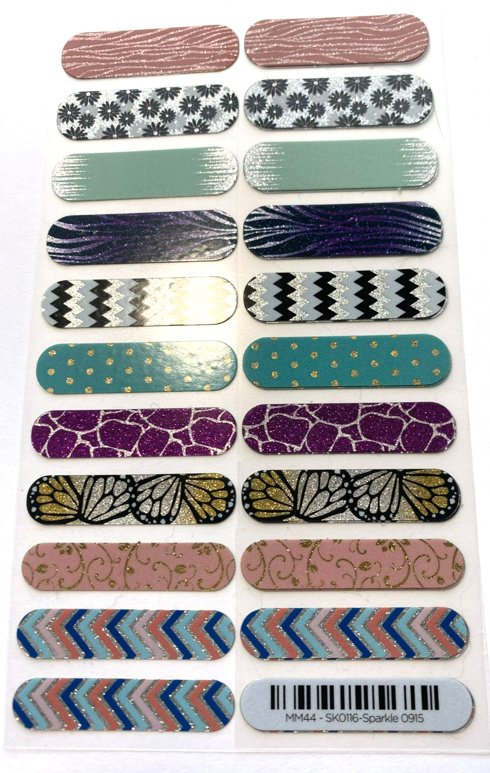 Jamberry Nail Wraps Retired Choice SKO116 Glossy Matte Metallic Glitter Samples