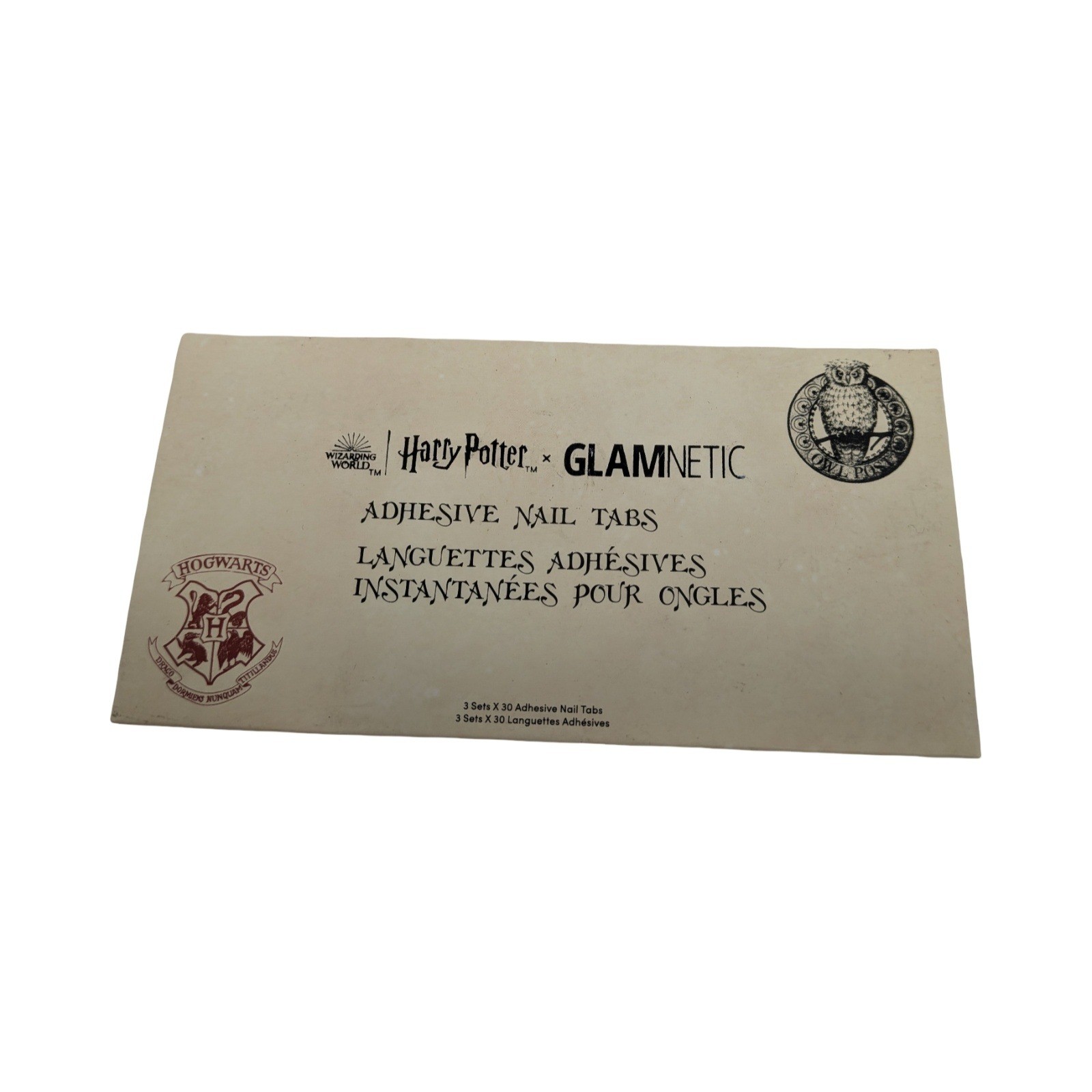 Harry Potter x Glamnetic Adhesive Nail Tabs 90 Count Owl Post Hogwarts New