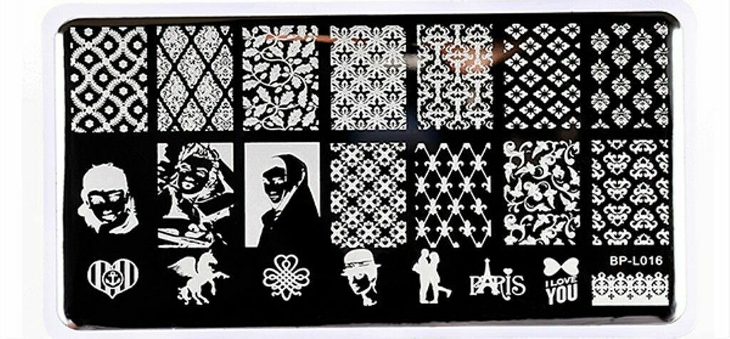 Nail Art Stamping Vintage Demask Love Theme Template Image Plate BP L016