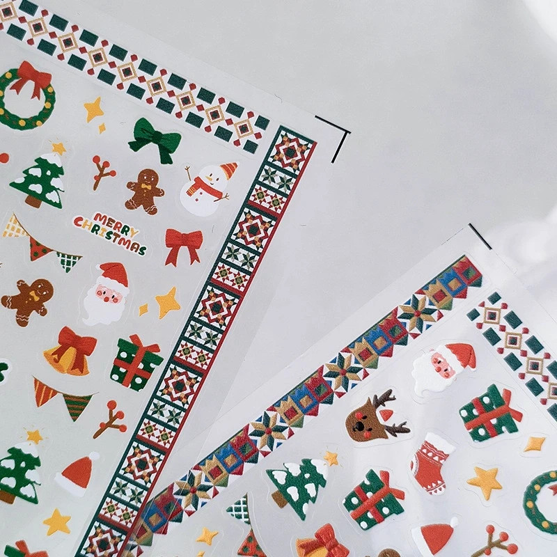 Christmas Nail Art Stickers – Santa & Reindeer Designs (374)