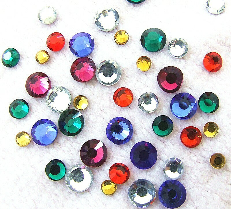 DMC Gem Mixed Joblot Iron On Hotfix GlassRhinestone SS6,10,16, 20,30,2mm,3,4-6mm