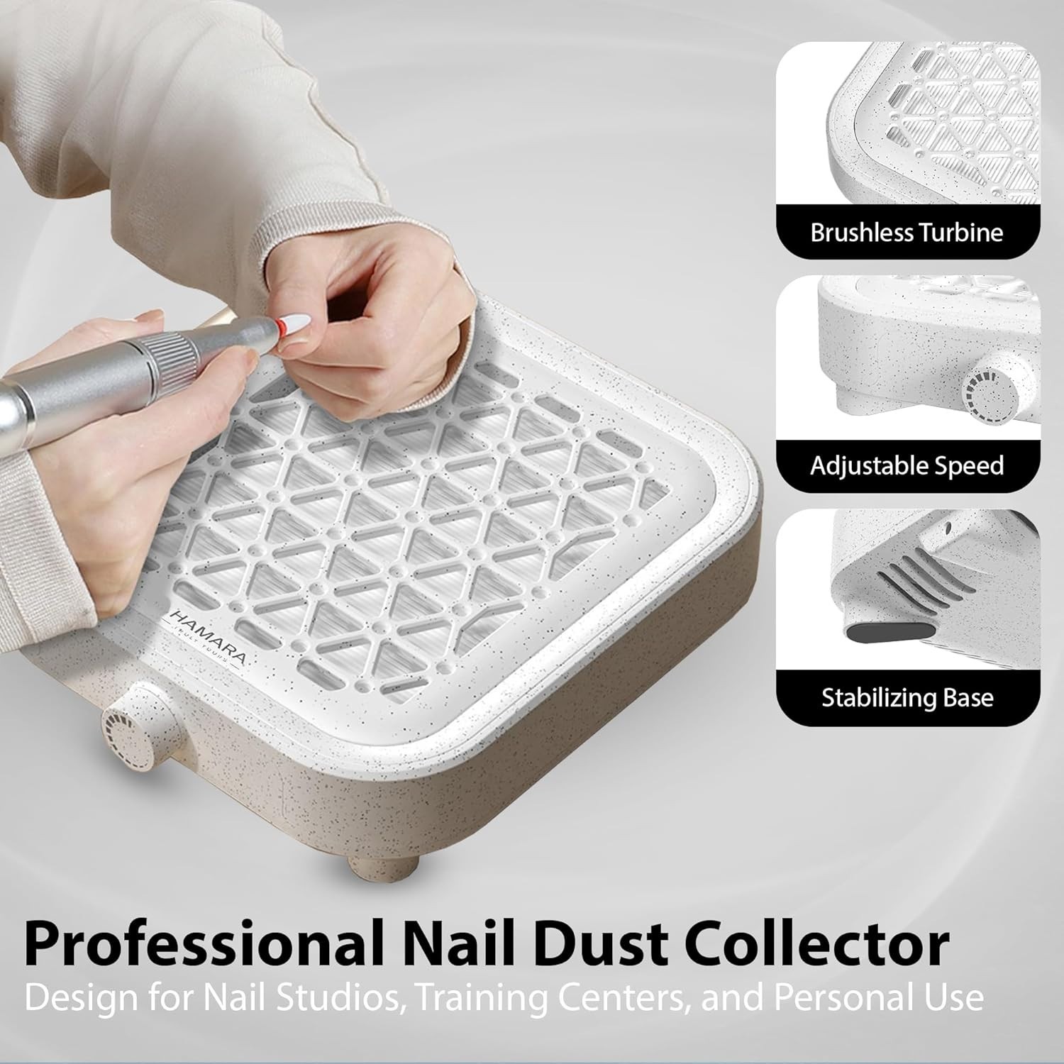 Nail Dust Collector – 4 Suction Levels – Replaceable Filter – Powerful Suction