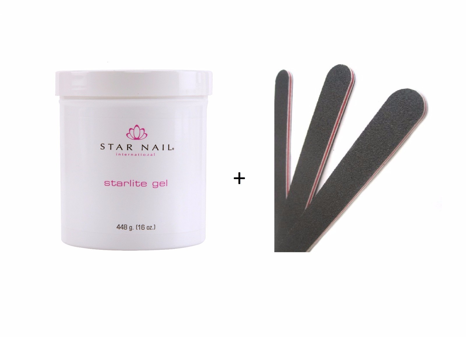 Star Nail Builder Sculpting UV Nail Gel Thick Clear 16 oz (448 g)+ 3 Files