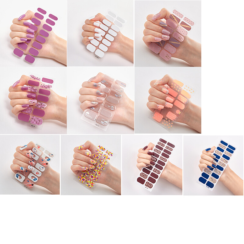 Full Size Nail Wraps Stickers Polish Toe Manicure Art Self Stick Decor 3D Decals